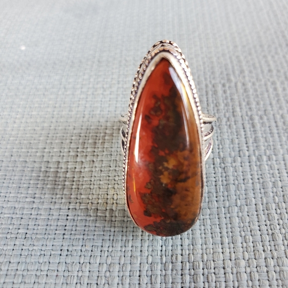 New Moroccan Seam Agate 925 Silver Ring. Size 8 - Picture 3 of 12
